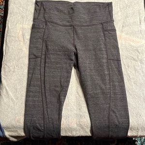 Athleta Salutation Stash Tight (Large) Black/Gray (Used)